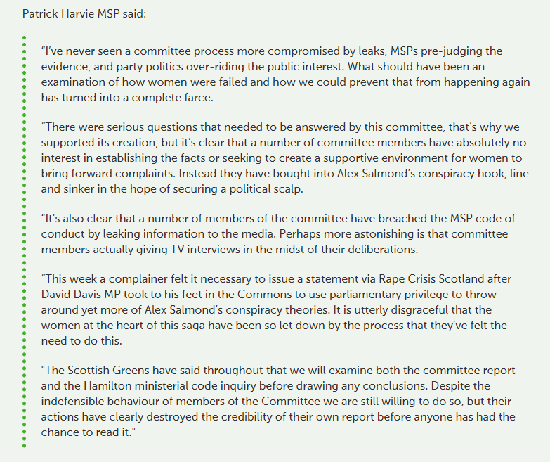 GrahamP58's tweet photo. Statement from Patrick Harvie MSP
#CorruptCommittee
#NicolaSturgeon
#IndyRef2 https://t.co/V0SKm1f2pT