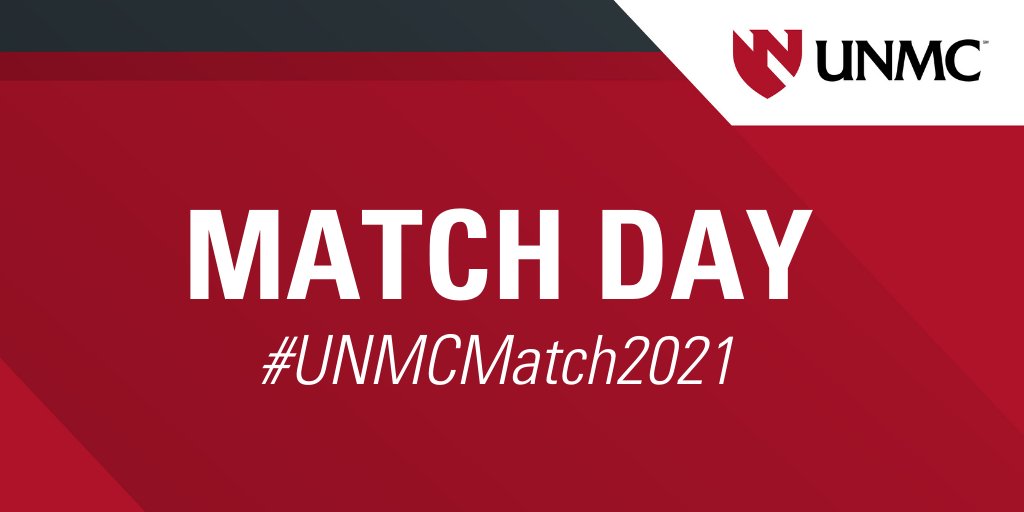 Happy Match Day! 🎉
We can’t wait to see where our fourth-year medical students will be matched for residency. Use #UNMCMatch2021 on Twitter and Instagram to share Match Day memories! #IamUNMC #MatchDay