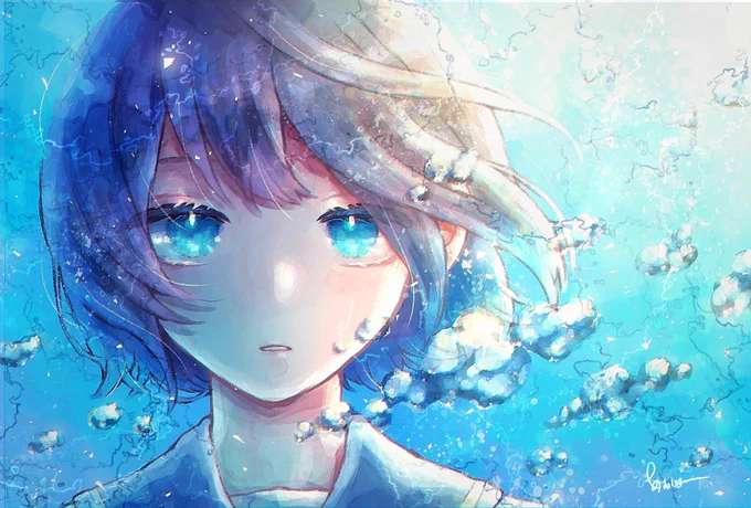 #絵描きさんと繋がたい 
#春の創作クラスターフォロー祭り 

青い絵描いてます!
RT中心に周ります?‍♂️ 