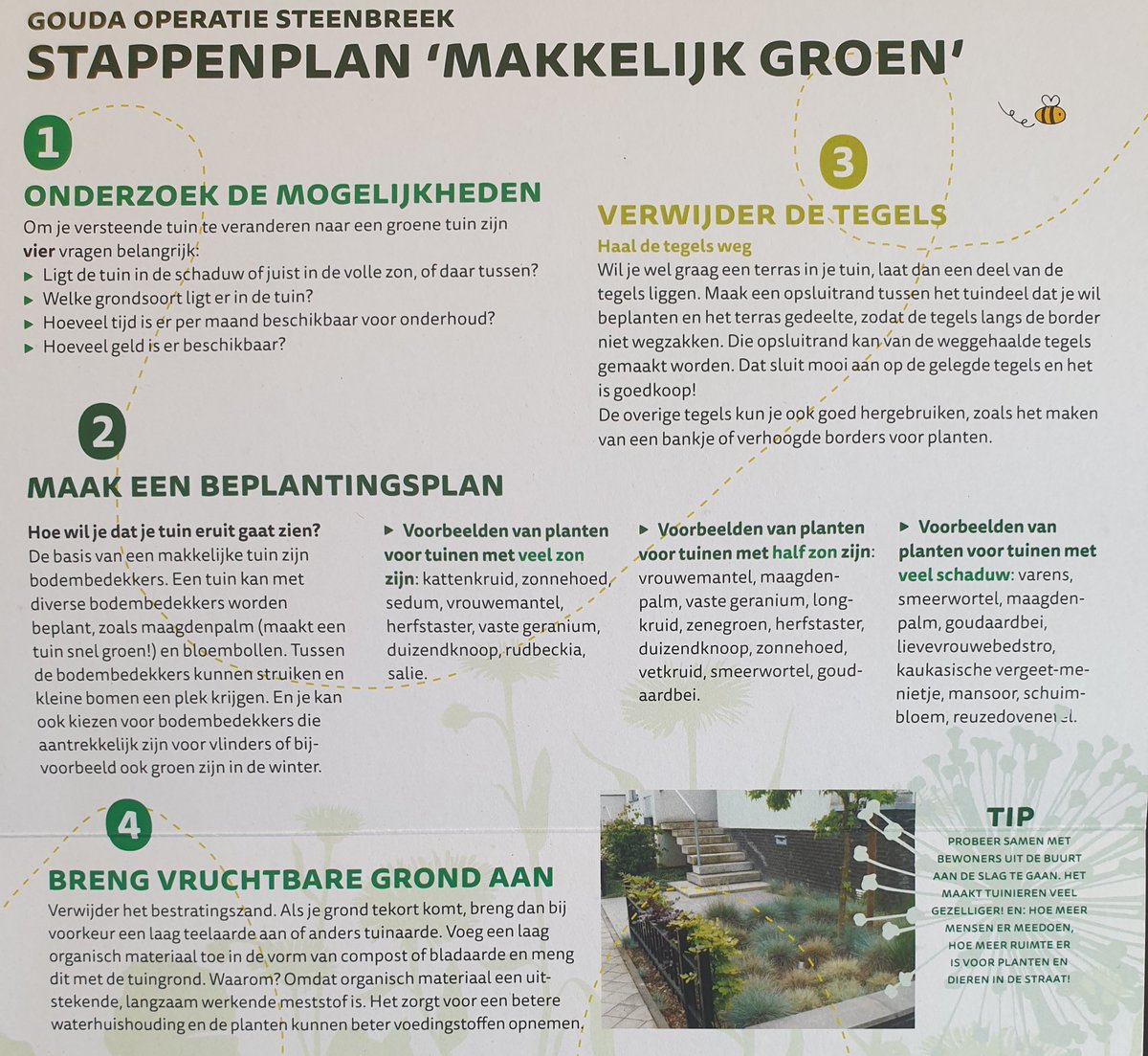 SteenbreekGouda's tweet photo. #Tegelactie morgen 20 maart 11.00-14.00 uur. Lever de tegel in  voor een plantenbon.
Maar hoe #vergroen je je #tuin?
Hier deel 1 van het stappenplan.
@GoudaDuurzaam @Ecolooggouda @MozaiekWonen @GoudaBruist @OpSteenbreek https://t.co/DUjz2YDZvh