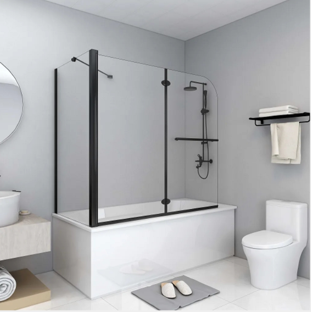 3-part bathscreens, can protect you well when shower 😃 simple hinge can fold 180 degrees, waterproof
#bathtub #shower #screens #bathscreen