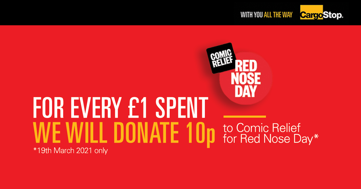 We're supporting Red Nose Day!

For every £1 spent we will donate 10p to Comic Relief.

Shop now: cargo-stop.com