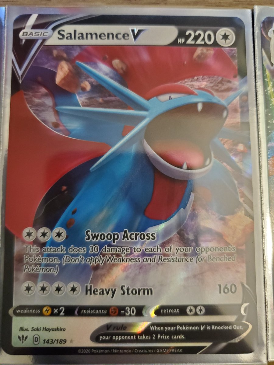Gluttony_Prime's tweet photo. All my Salamence #PokemonTCG pulls on my last stream. More #pokemon pulls next week. Battle styles booster box with 2 elite trainer boxes. Cant wait. Stay tuned. @WreckLessHaF @TalosViking @lightfire316 @kezzahappygamer @hykiri_nation @Vaels_Corner @wisemumma83 @Bin_Learnin https://t.co/83zBhN2bB2