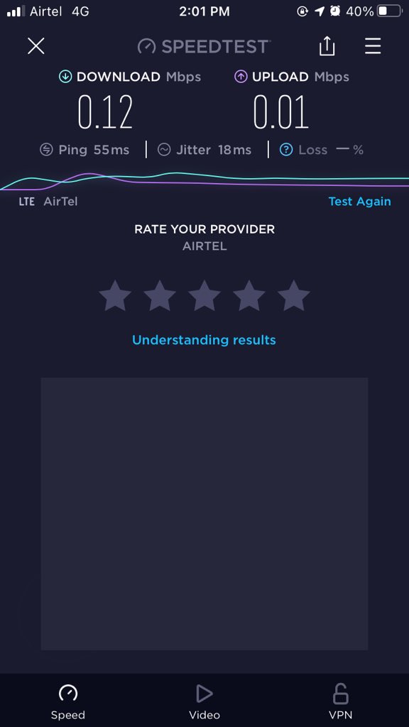 Anilreddychada's tweet photo. @airtelindia With this kind speed ? https://t.co/ViNzL1tohb