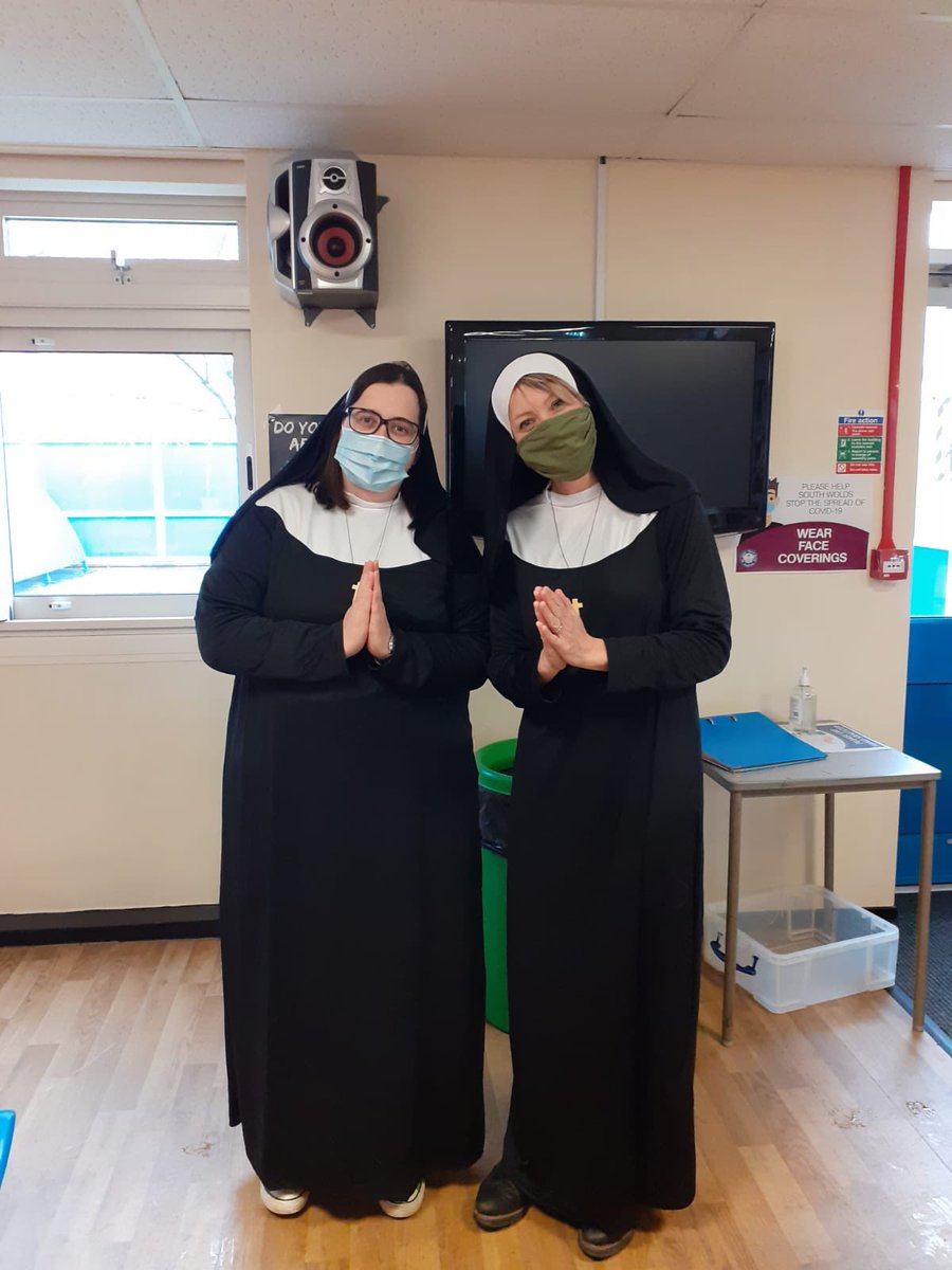 Sixth form are raising money today for Comic Relief with a fancy dress day. We hope you all have a heavenly day 🙏🏼  #comicrelief