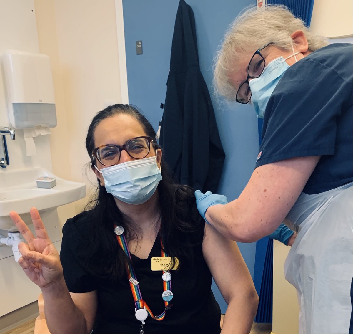 myobstetrician's tweet photo. 2 #isthemagicnumber #covidvaccination #getvaccinated it’s safe ... let’s get any party started... thanks to @WHHNHS https://t.co/TYq772AI1K