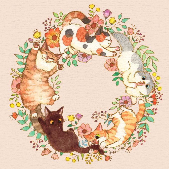 「三毛猫 花」のTwitter画像/イラスト(人気順)