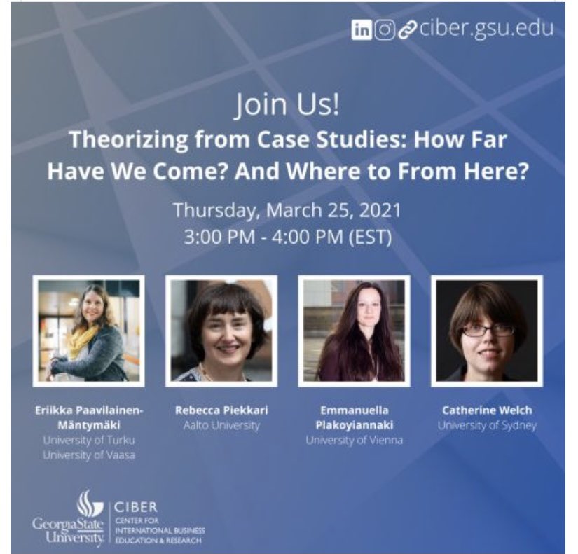 Are you using case studies or supervise case based research? Feel free to register ! lnkd.in/d7GEeaG <a href="/GSU_CIBER/">GSU-CIBER</a>