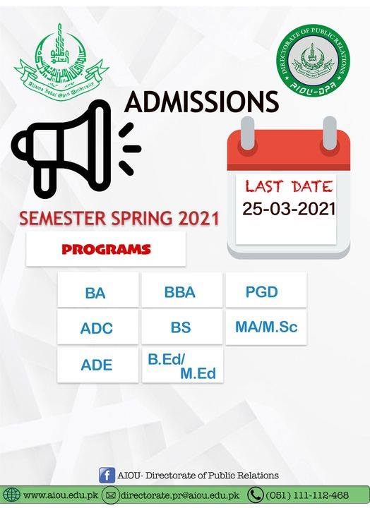 AIOU_Help's tweet photo. Admission open #aiouhelp #AIOUResulte #aiou #aiouaddmission https://t.co/RV1ipCw88H