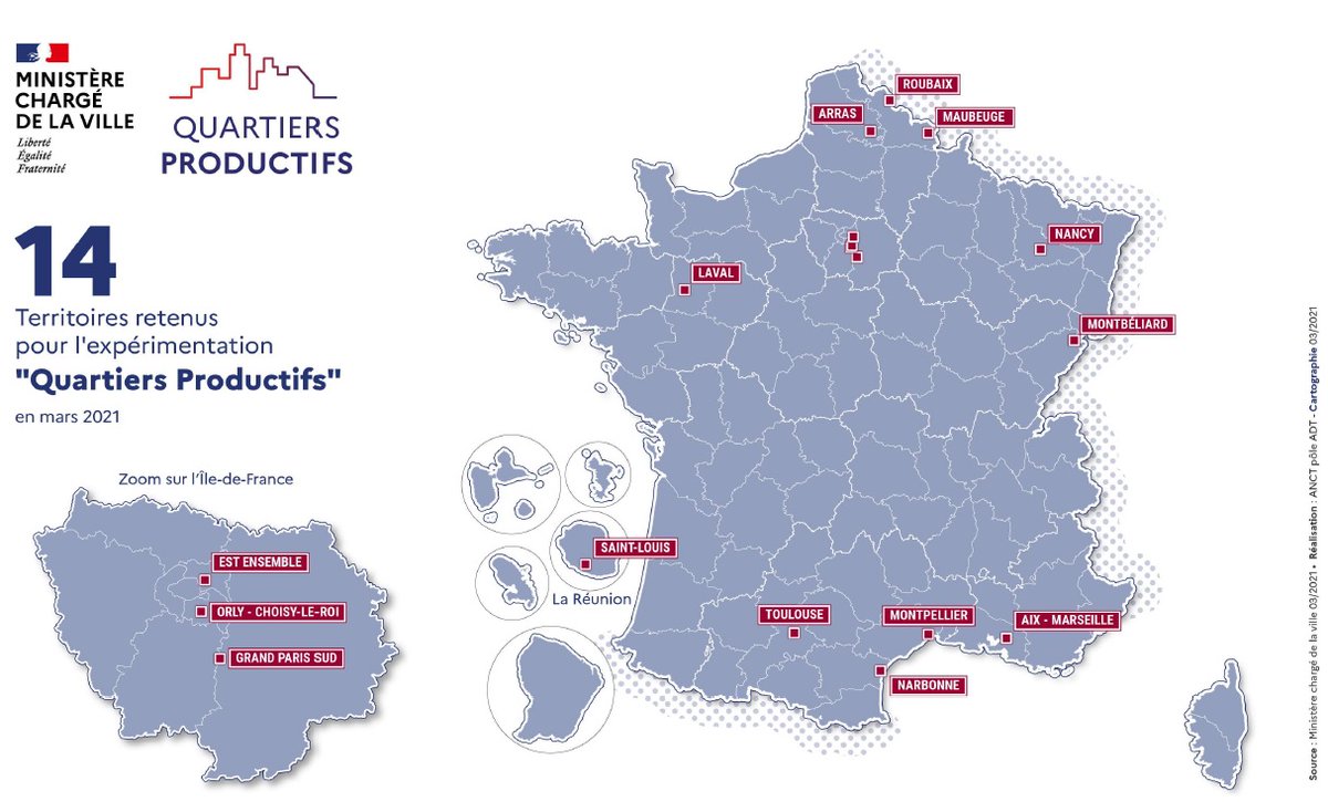 Le programme #QuartiersProductifs🏪 est lancé ! Il vise à développer, en partenariat notamment avec l'@AnruOfficiel, des commerces 🏬 dans les quartiers Politique de la Ville.

📢Le communiqué de presse 📢 
cohesion-territoires.gouv.fr/developpement-…