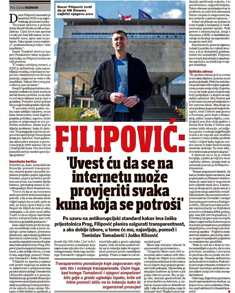 Udarili smo žestoki tempo. Od jutra do noći na terenu, izjave, intervjui, obilasci, predstavljam svoju viziju razvoja #Zagreb. U razgovoru za 7dnevno.hr fokusirao sam se na program odgovornog upravljanja gradskim financijama. 👇