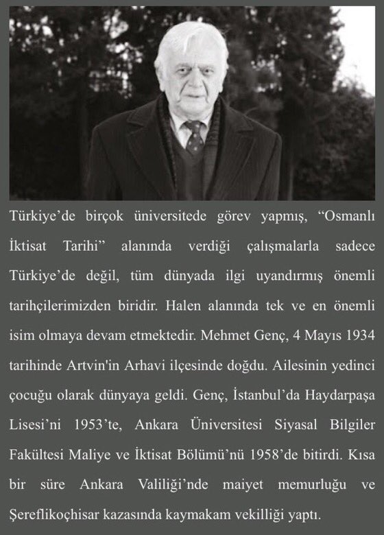 Osmanlı İktisat Tarihçisi Dr. Mehmet Genç, Hakk’a yürümüş. Allah rahmet eylesin. Sevenlerine, ailesine sabır ve başsağlığı dileriz. 

Tarih Öğr. Yılmaz Kılıçarslan’ın üniversite döneminden hocası Dr. Mehmet Genç’i anlattığı yazısını tekrar hatırlıyoruz. 

dahadergisi.blogspot.com/2020/04/tarih-…