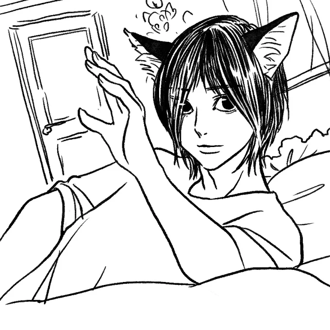#なるべく毎日何か描く
イケメン猫に起こされたい https://t.co/EffSd7xPHm 