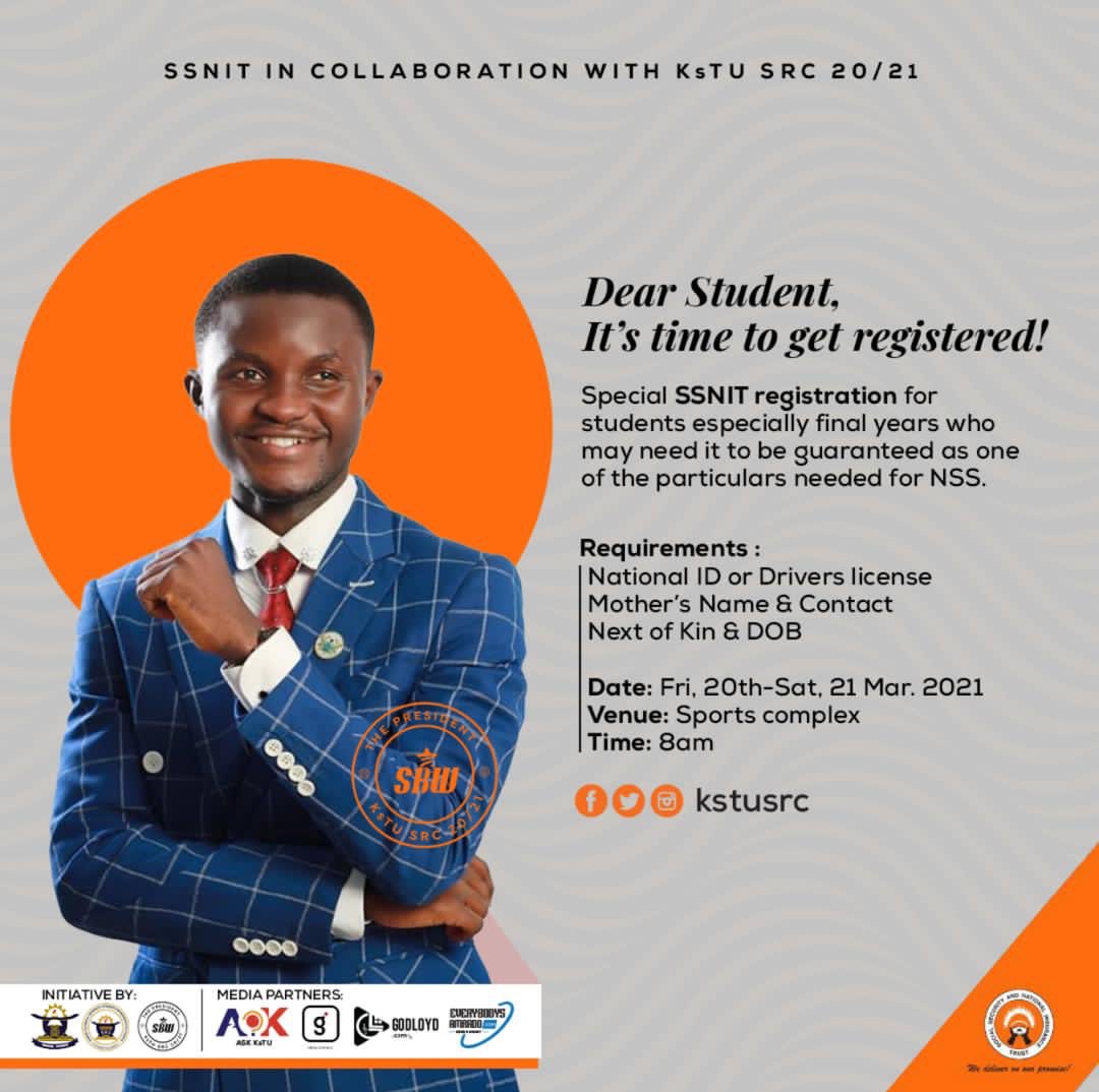 Notice ‼️
Special SSNIT registration starts today 🍾
#KsTULive