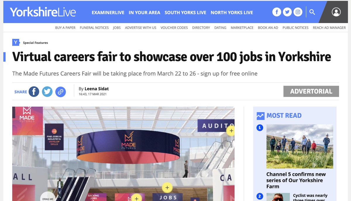 Has anyone spotted us in the Yorkshire Live yet? 📰

Keep reading: lnkd.in/gc2Q8rE

Book your free Made Futures expo tickets (March 22nd-26th): lnkd.in/gJnebt6

<a href="/GPrecisionUK/">Global Precision Ltd</a> <a href="/sandhpltd/">Siddall & Hilton Products</a> <a href="/the_MTC_org/">The MTC</a> <a href="/ApprisLtd/">Appris</a> 

#madefutures #1kjobschallenge