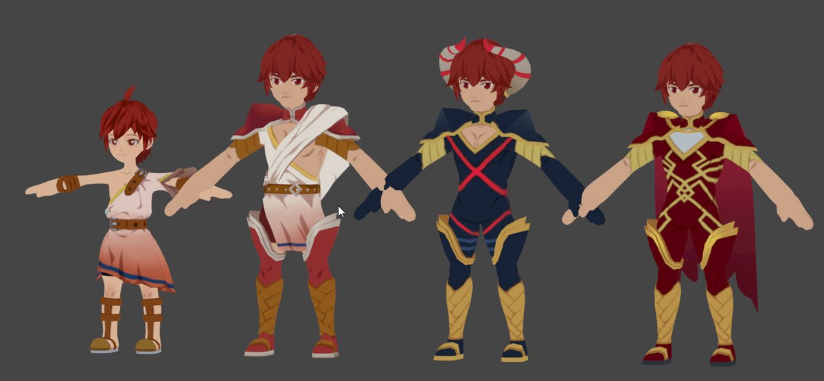 SikandaGame's tweet photo. Finished new character 3D model variations for #Sikanda: Atreus is a legendary hero from ancient times. From a skilled staff master to the closest advisor of the king - little is left from his legacy beside a shrine.

#indiegames #gamedev #game #NintendoSwitch #3DSMax #Unity https://t.co/bjHnwY1SXl