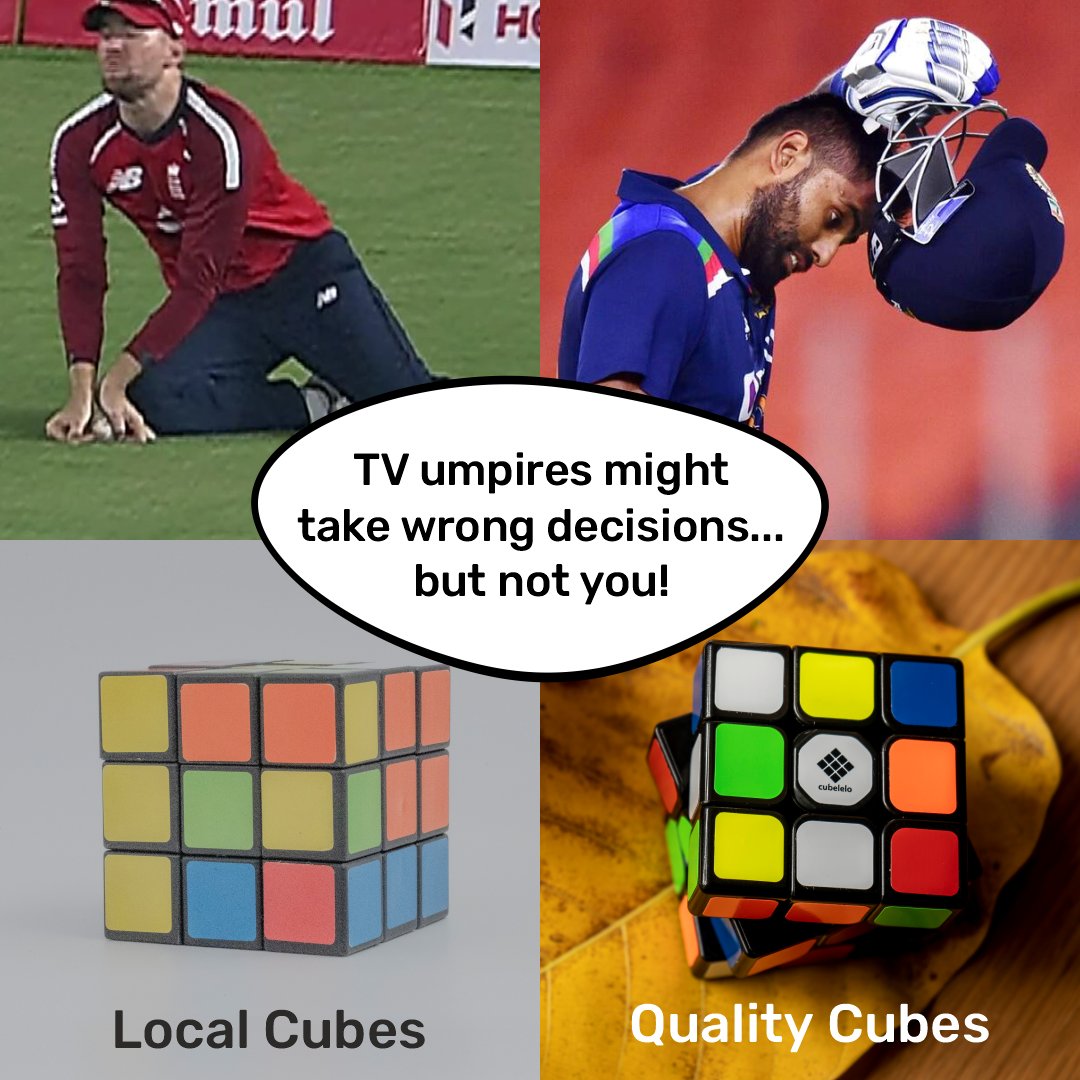 TV umpires might take wrong decisions... but you cannot because you have <a href="/cubelelo/">Cubelelo</a>, serving quality puzzles from the last 7 years to the Cubers of India.

Do you agree???

<a href="/ICC/">ICC</a> <a href="/surya_14kumar/">Surya Kumar Yadav</a> #softsignal #T20Cricket #Match2021