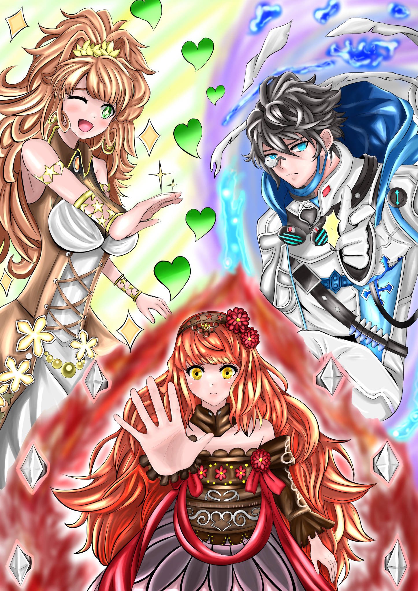 Iu アイユー パズドラ9周年なので新キャラ3体 描いてみた パズドラ イラスト プリシラ クラウス テュオレ T Co Wectddlggn Twitter