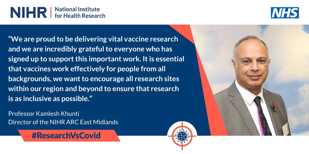 National Institute for Health and Care Research (@nihrresearch) on Twitter photo It's vital to raise awareness of the importance of research and be representative of all ethnic groups @BMEhealthEM hosted by <a href="/arc_em/">NIHR ARC East Midlands</a> has led regional patient and public involvement & engagement work to explore public perceptions of vaccine trials <a href="/kamleshkhunti/">Prof Kamlesh Khunti</a> #ResearchVsCovid It's vital to raise awareness of the importance of research and be representative of all ethnic groups @BMEhealthEM hosted by <a href="/arc_em/">NIHR ARC East Midlands</a> has led regional patient and public involvement & engagement work to explore public perceptions of vaccine trials <a href="/kamleshkhunti/">Prof Kamlesh Khunti</a> #ResearchVsCovid