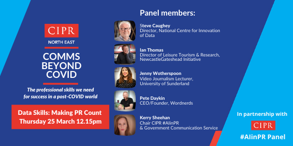 NICDATA's tweet photo. 📢 How can you become a data-led communicator? 
Hear from NICD Director Steve Caughey at the @CIPR_NorthEast Data Skills: Making PR Count event next Thurs @ 12.15 GMT

Get your ticket: Free for @CIPR_Global members &amp; £10 for non-members 👉 https://t.co/Ig8xwLKCWC
#AIinPR #CIPRNE https://t.co/VjCAlylUP2