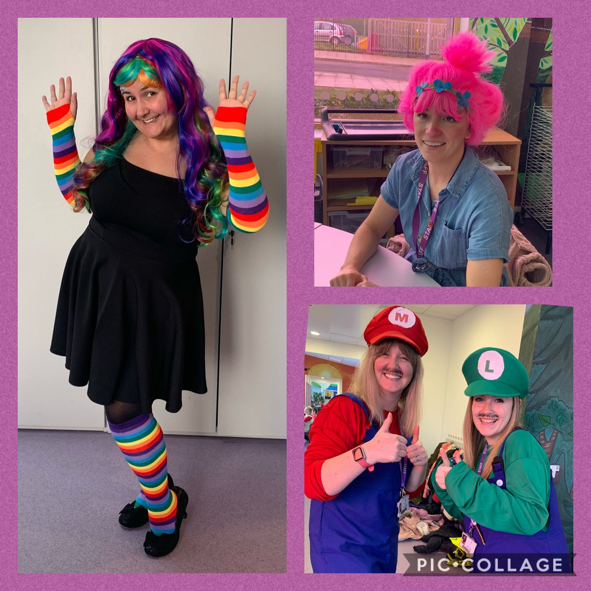 #ComicRelief #findyourfunny we’re all making eachother smile with silly outfits today... here is a selection! @reach2trust @cathiepaine @GeraldineCrofts