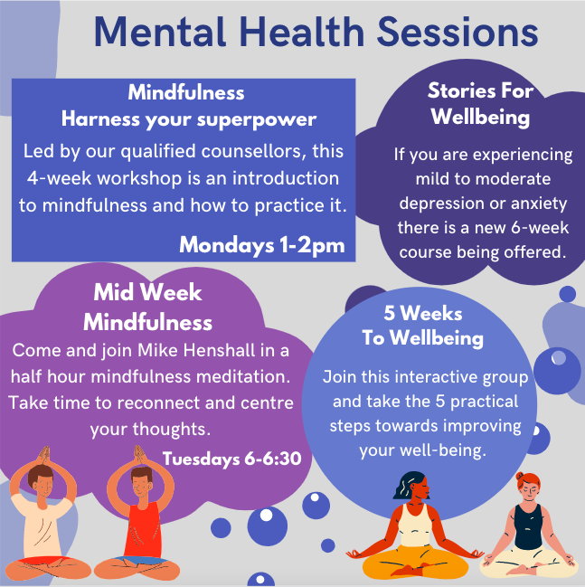 Online health and wellbeing workshops 📣

We are currently running virtual workshops via zoom, come and join us for free. 

For more information go to healthboxcic.com/the-bubble/

#socialprescribing #NHS #mentalhealth #workshops