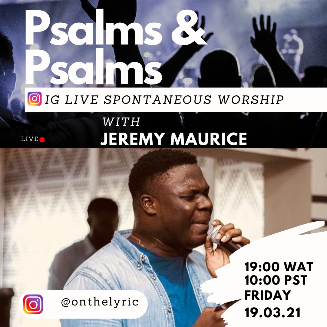 tobiadaniels_'s tweet image. 7PM WAT today
@onthelyric IG live. #spontaneousworship @JeremyMaurice_