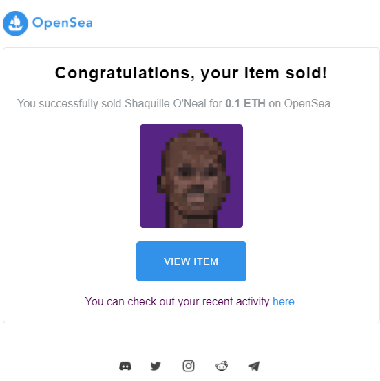 HallNba's tweet photo. Shaquille Rashaun "Shaq" O'Neal sold 😍🥳 #NFT #cryptoart #shaq @SHAQ  #NBA #opensea #NFTartists #nftcollector #nfts @opensea https://t.co/gDAoVYfBa5 https://t.co/vtNVoLVE27