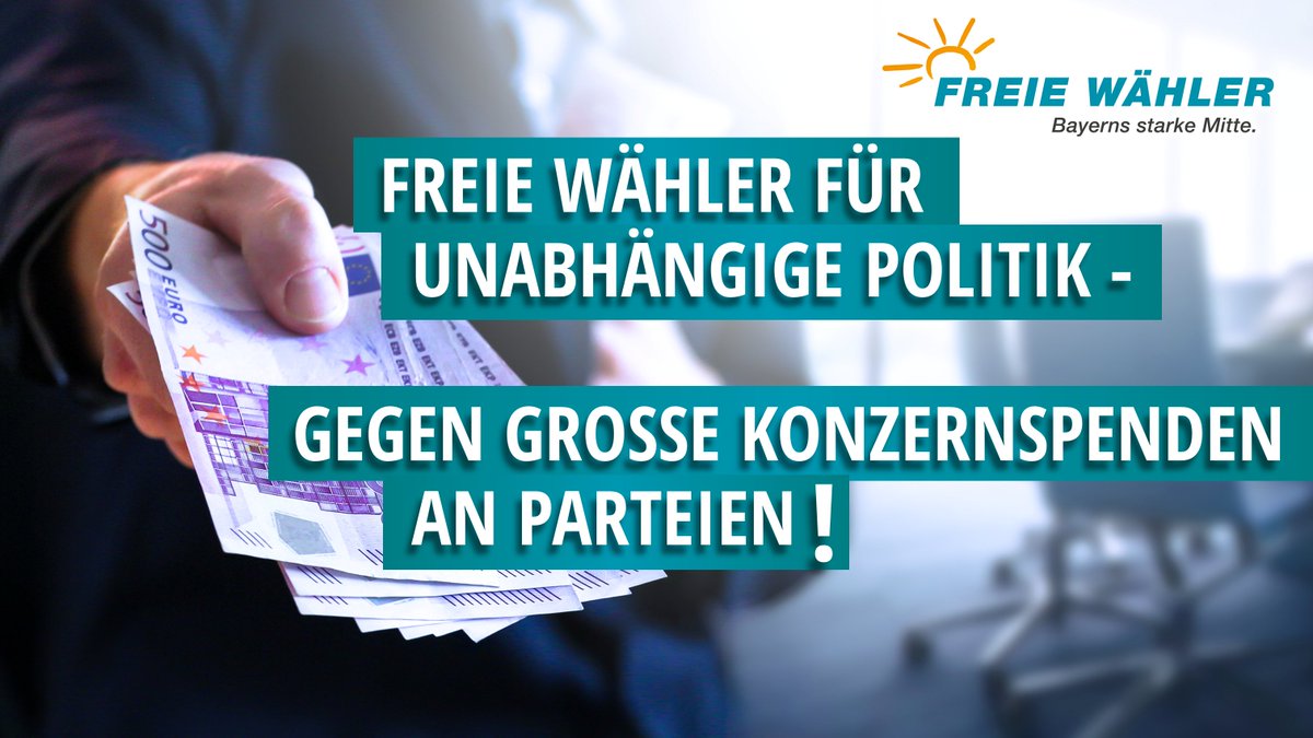 #FREIEWÄHLER 
✅ Unabhängig 
✅ Pragmatisch
✅ Ideologiefrei 
❌ Keine Großspenden von Konzernen 
#DieNeueMitte #Deutschland #FW #Mitte #Bundestagswahl #Berlin