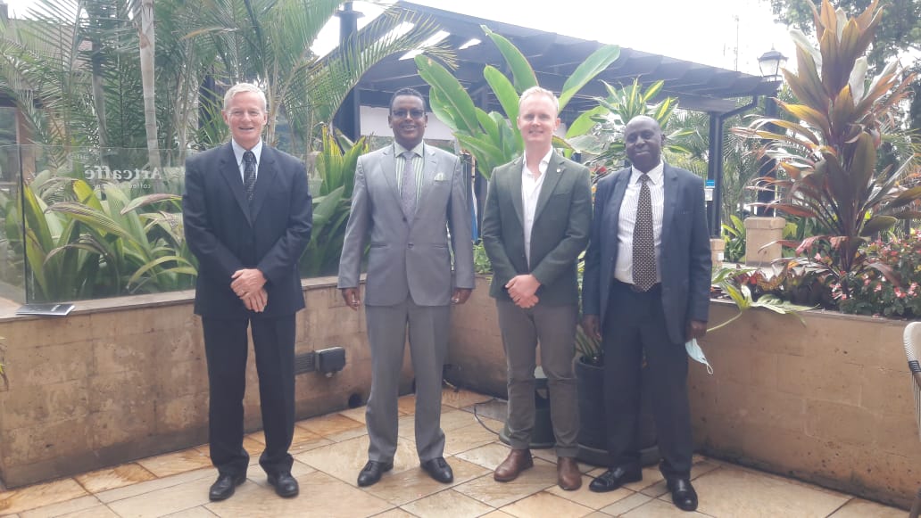 An EASF team led by the Director, Brig. Gen. Getachew Shiferaw Fayisa held a breakfast meeting with the Chairperson of the Friends of EASF Col. Joern Rasmussen in Karen, Nairobi on 19th March 2021. The meeting discussed Friends of EASF meeting, to be held on 24th March 2021.