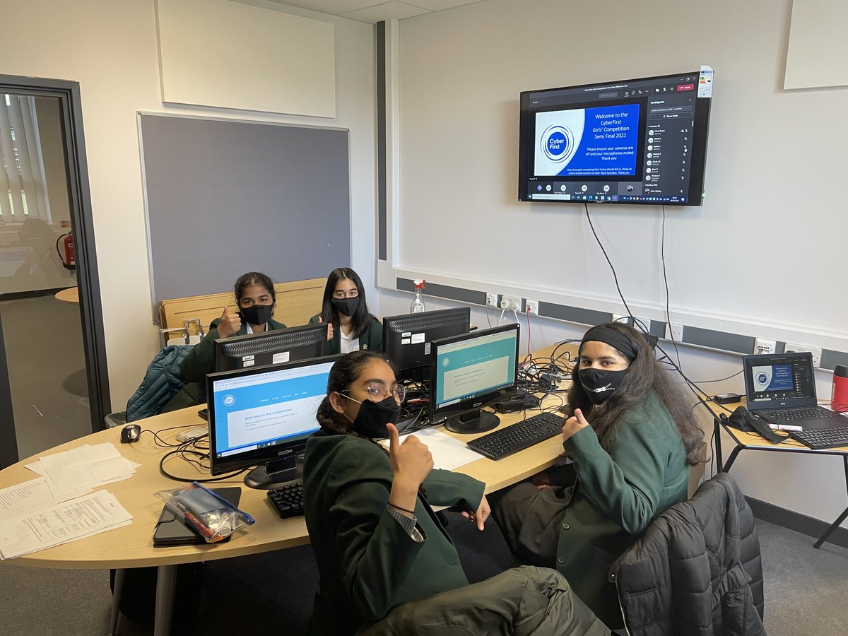 lgs_news's tweet image. @LangleyGS_Tech Langley Grammar School Girls team 'Did it for the Cookies' ready for the Semi final of the GCHQ cyber first..1600 teams took part..we are in top 170 already!! #cyberfirst