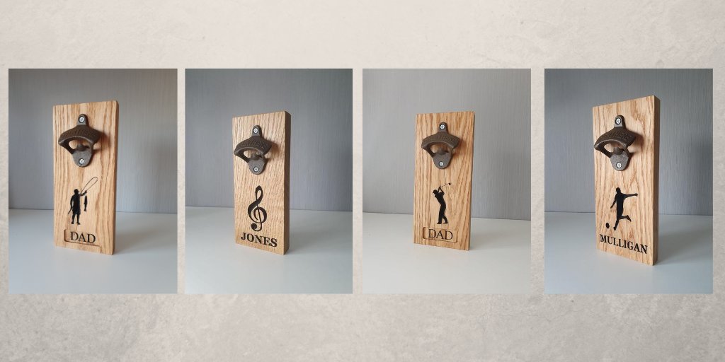 AlbaGifts's tweet photo. Check out my selection of oak bottle openers. Themes include Angling, Golf, Football or Music.

All items are beautifully carved, finished with Danish oil and can be personalised.

#tbch #SmallBusiness #handmade 

https://t.co/SNyoM6vgLq https://t.co/egbyMSUWSc