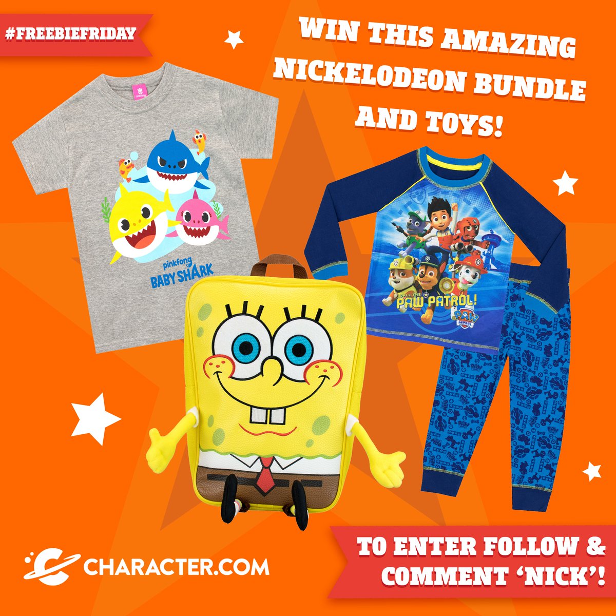 characterdotcom's tweet photo. It's #FreebieFriday time! 🤩

We're celebrating all things Nickelodeon and giving away this amazing Nick bundle including a tee, backpack, PJs and toys! Just follow and comment 'Nick' to enter

Shop all Nickelodeon today 👉 https://t.co/F0OTEC5HGm

Entries close 23:59 Sunday 21st https://t.co/qinOLpwo0q