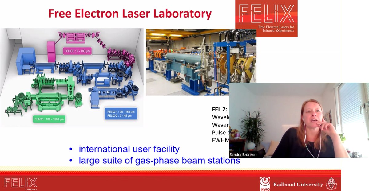 CostGas's tweet photo. And more on FEL experiments, this time for very small photons: @Sandra_Bruenken
from @HFML_FELIX on infrared multiphoton dissociation experiments #IRMPD for astrochemistry #MDGAS https://t.co/yfJ9utt6ay