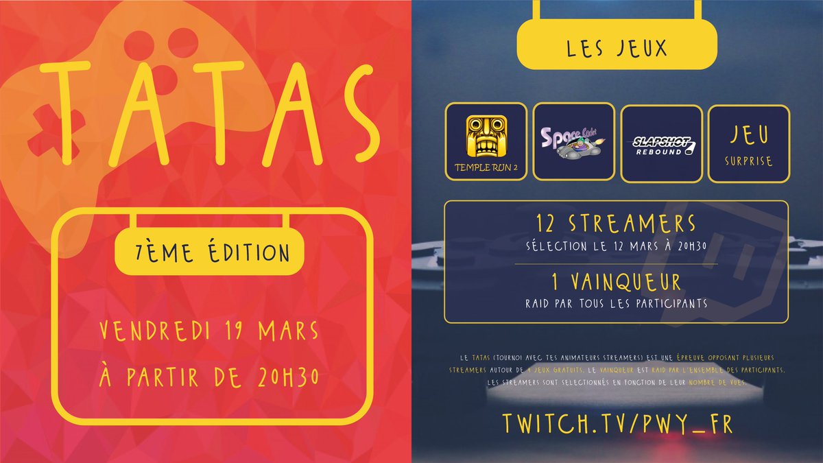 C'est ce soir à 20h30, sur twitch.tv/pwy_fr mais aussi sur les chaînes twitch de <a href="/LBmaverick/">LBmaverick</a> <a href="/AoiKayou/">AoiKayou</a> @LeonardBerault <a href="/MoumouDesPoils/">MoumouDesPoils 🐝</a> <a href="/yorii_sa/">YoriiSa</a> @Hmv_Hypnos <a href="/TitekaLive/">Titeka</a> <a href="/FuraxMax2/">Furax Max</a> <a href="/TreysFrags/">Treys Frags</a> <a href="/Echiqueur/">Echiqueur</a> <a href="/Piou2fois/">Piou2fois</a> et notre récent vainqueur <a href="/JambzTwitch/">Jambz</a> ! Be on air ! 😍😍😍