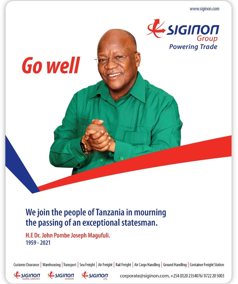 SiginonG's tweet image. We stand with the people of Tanzania in mourning the passing of an African statesman.
#RIPMagufuli