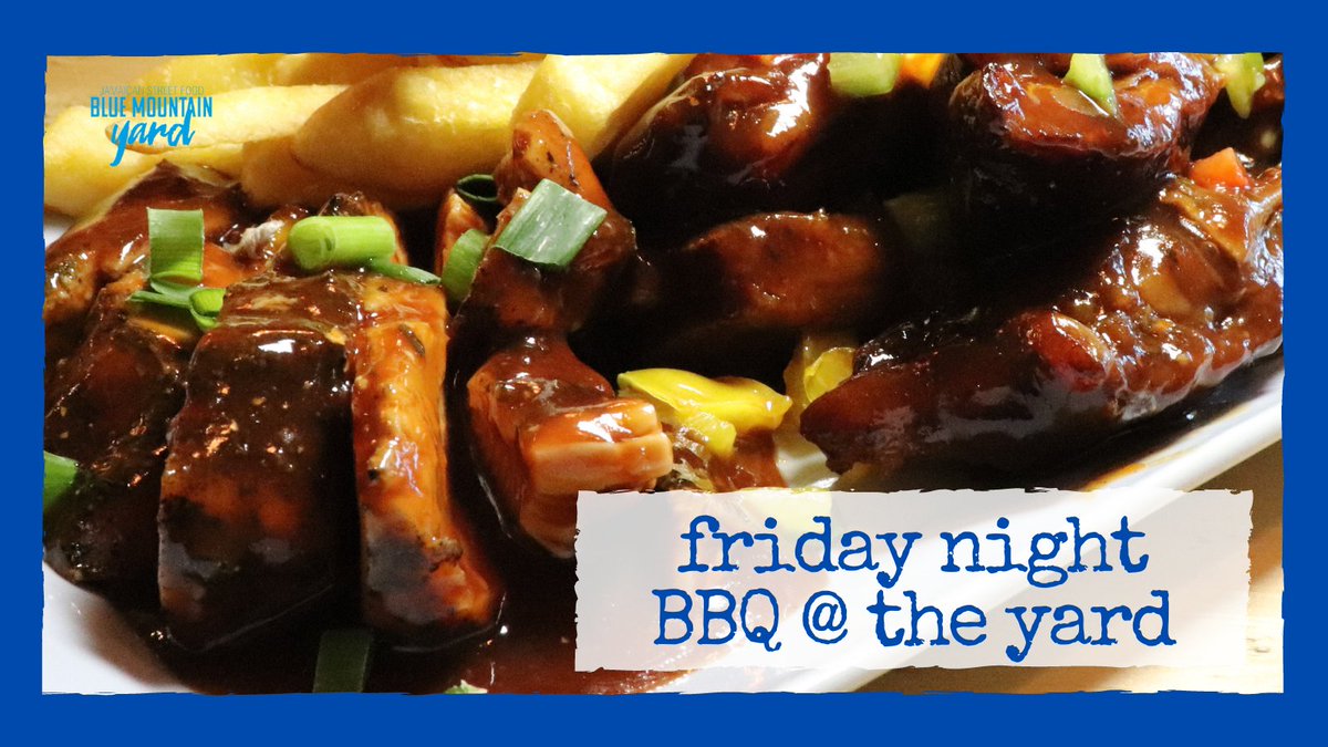 Friday is BBQ Night @ the Yard - 5pm-8pm

BBQ Boneless Chicken Breast £8
BBQ Ribs £10 (Half Rack)

Offer includes any two of the following sides dishes
Mac n cheese
Chips
Rice &amp; Peas
Coleslaw
Corn on the Cob

Available for walk-in collection orders only