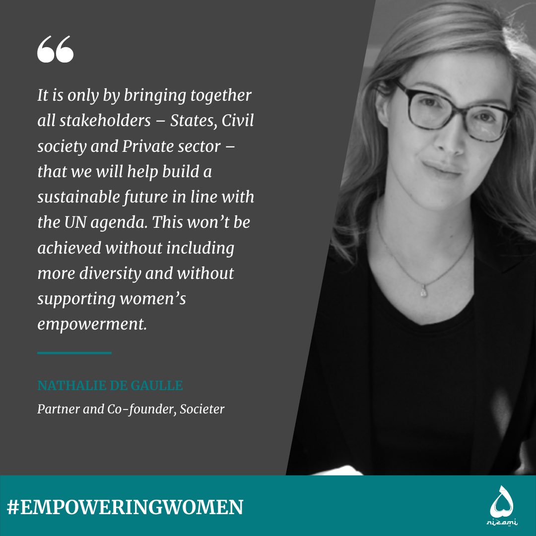 "It is only by bringing together all stakeholders – States, Civil society &amp; Private sector – that we will help build a sustainable future in line with the UN agenda. This won’t be achieved without including more diversity &amp; without supporting #womenempowerment <a href="/NGaulle/">Nathalie Marczak de Gaulle</a>