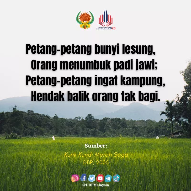 Pantun

#Pantun
#BahasaJiwaBangsa
#DekadBahasaKebangsaan