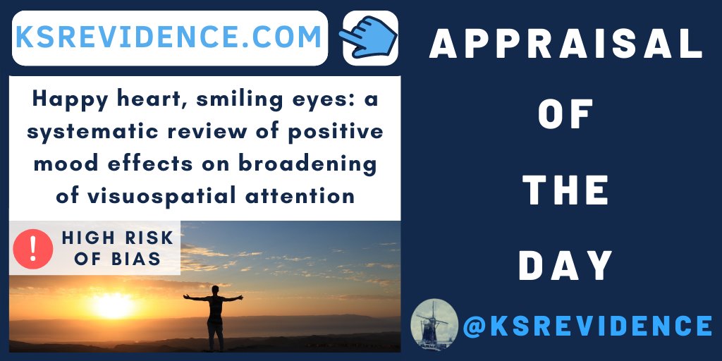 Happy #InternationalDayOfHappiness 

Interesting <a href="/ugent/">UGent</a> #systematicreview suggests #happiness correlated with widening of #Attention/#perspective

Our appraisal identified limitations (esp. related to searches); follow-up research needed.

bit.ly/3eS38fj

<a href="/PosPsychology/">Positive Psychology</a>