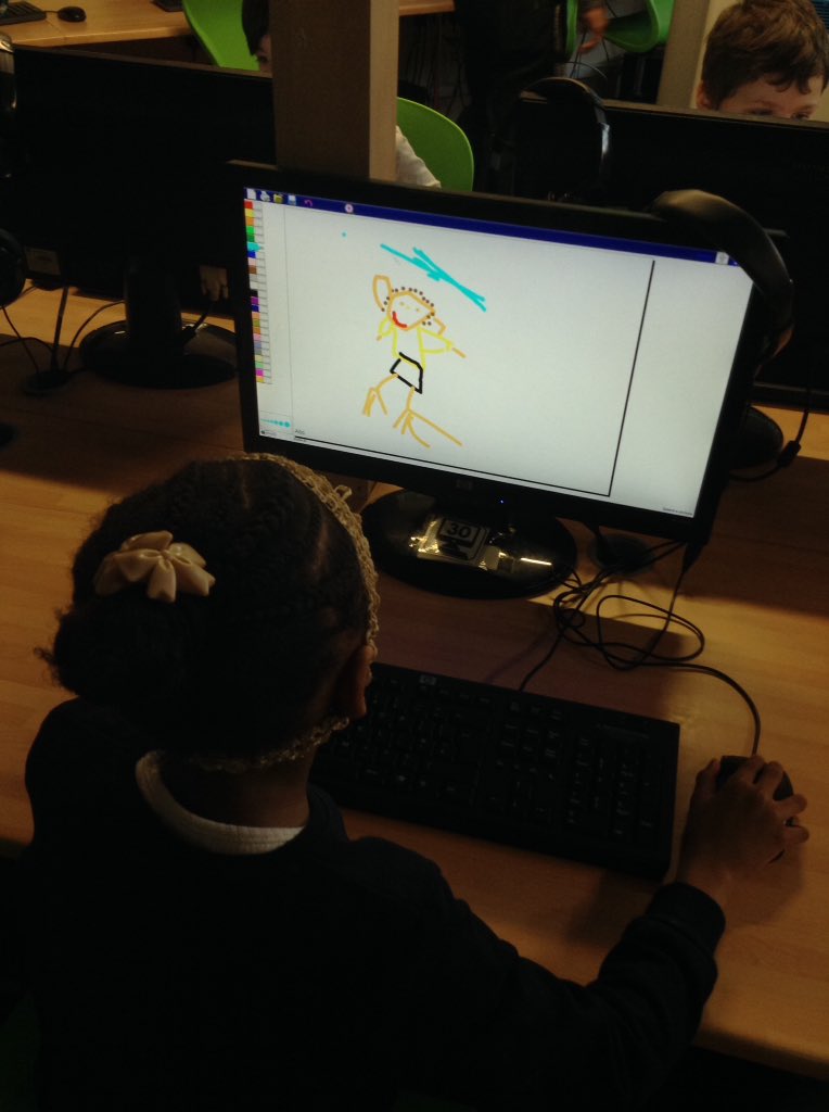 StBernsPrimary's tweet photo. RSD are using their fine motor skills to draw a picture of St Joseph in ICT #StJoseph #RE #ClassSaint #Reception https://t.co/RgHmZ3nYgX