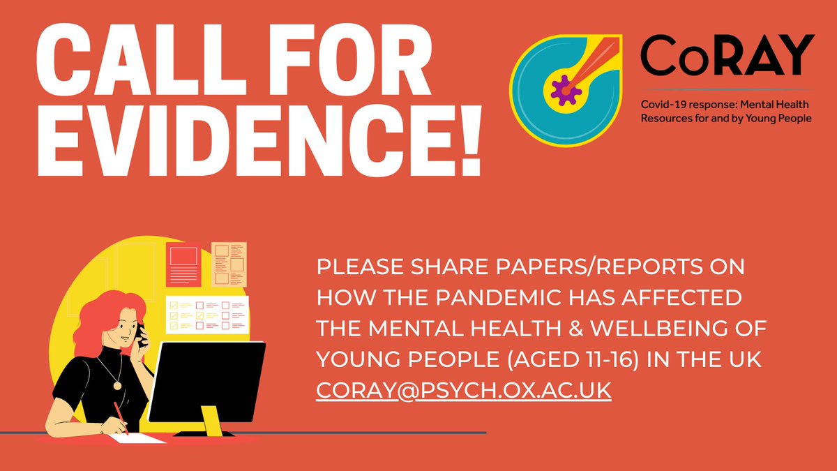 Emerging Minds Network (@emergingmindsuk) on Twitter photo We are updating our #CoRAY evidence synthesis on how the pandemic has affected the mental health and wellbeing of YP aged 11-16 in the UK.
What have you been working on?
coray@psych.ox.ac.uk
emergingminds.org.uk/co-ray-project/
emergingminds.org.uk/co-ray-researc… We are updating our #CoRAY evidence synthesis on how the pandemic has affected the mental health and wellbeing of YP aged 11-16 in the UK.
What have you been working on?
coray@psych.ox.ac.uk
emergingminds.org.uk/co-ray-project/
emergingminds.org.uk/co-ray-researc…