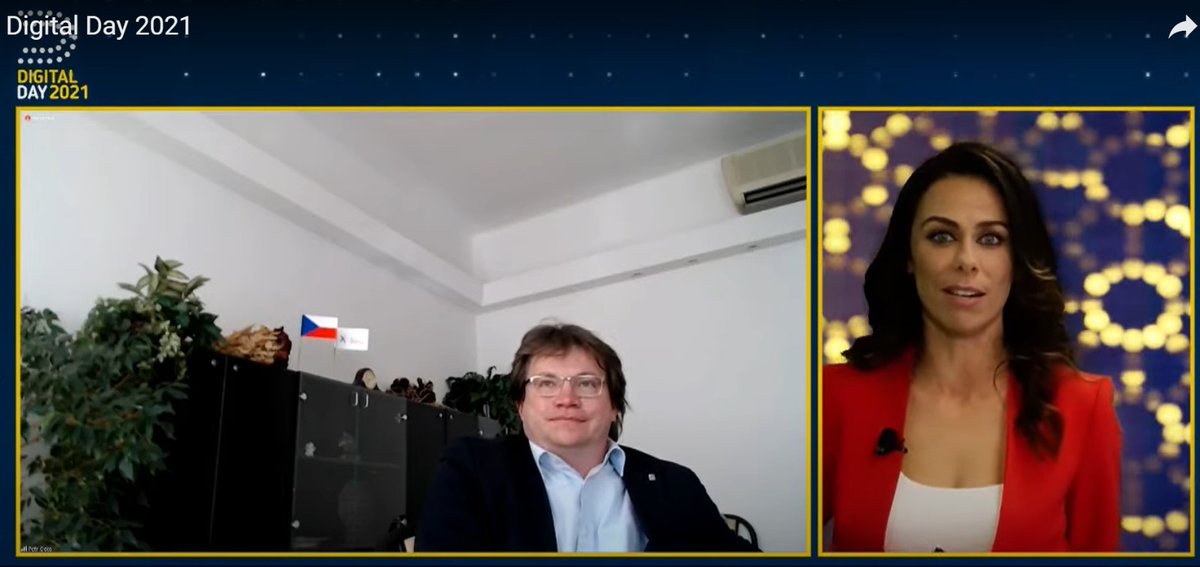 digiczech's tweet photo. Thank you @DigitalEU for organizing the online edition of #DigitalDay21! 🇨🇿 is represented by Deputy Minister @PetrOcko from @mpo_tweetuje who presented 3 key areas to support European startups: smart regulation, open mindset and smart incentives. We can't wait for more EU🦄! https://t.co/5c6kQ9rNZs