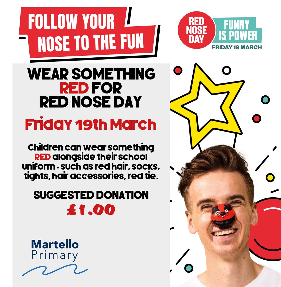 Well done to Team Martello for raising £111.64 for Comic Relief: Red Nose Day!
#WeAreMartello #TeamTurner #TurnerSchools