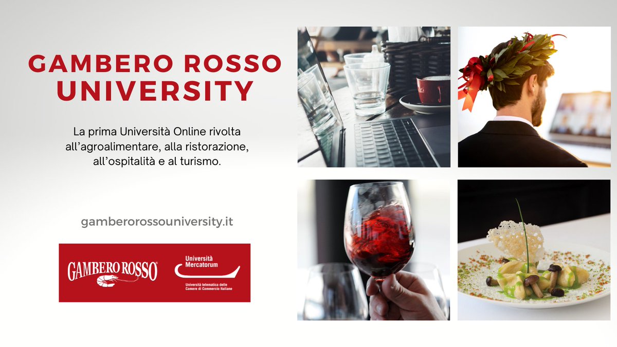 Dalla collaborazione <a href="/ilGamberoRosso/">Gambero Rosso</a> #Academy e #UniMercatorum nasce “#GamberoRossoUniversity”, la prima università online con corsi di #laurea, #master e alta formazione per il settore #agroalimentare, #ristorazione, dell'#ospitalità e del #turismo.

gamberorossouniversity.it