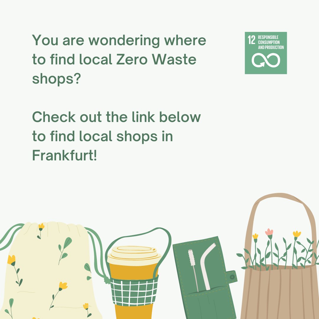 You are wondering where to find local Zero Waste shops in Frankfurt? Check out buff.ly/3r0VS3l to find shops all over Frankfurt which will help you to reduce waste. Don't forget to bring your own bags! #zerowaste #circulareconomy #CircularDesignLabFFM