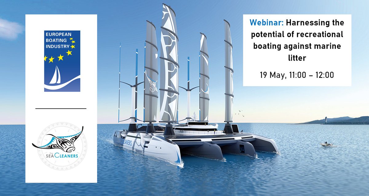 Save the date: 19 May ➡️ On the occasion of #EuropeanMaritimeDay, EBI and @theseacleaners will be holding a webinar on harnessing the potential of recreational boating against marine litter.

➡️ Read about it here: bit.ly/3qX2PT7
➡️ Register here: bit.ly/2QawaMZ