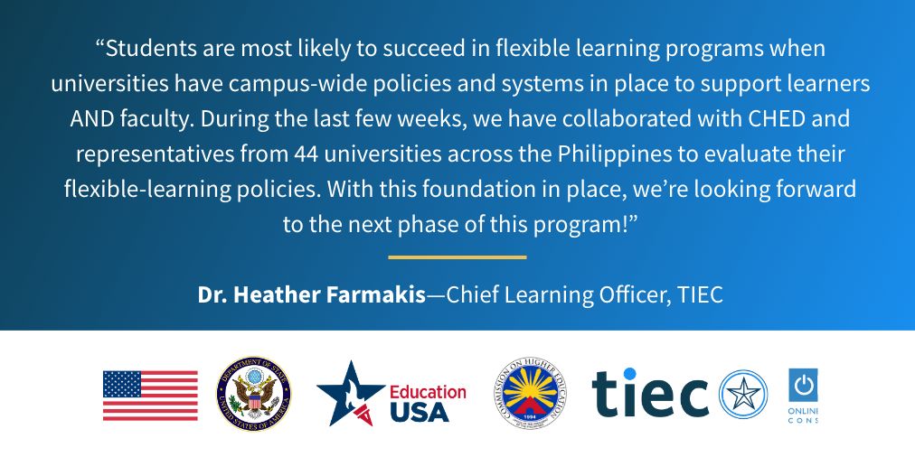 TexasConsortium's tweet image. @EducationUSA, @USEmbassyPH, @OnlineLearningConsortium, @StateDept, @PhCHED — #TIECeLearn #PhilippinesEducation #higherlearning #highereducation