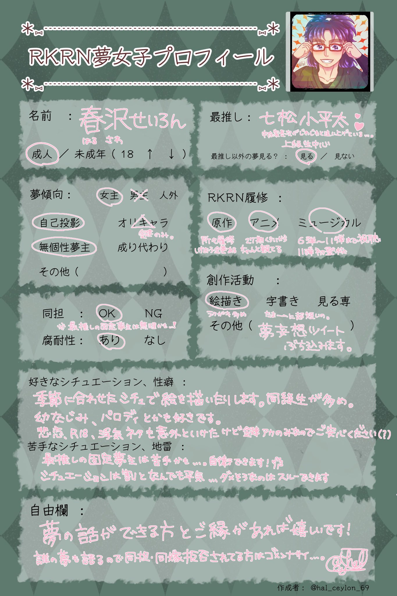 女子プロフィール 