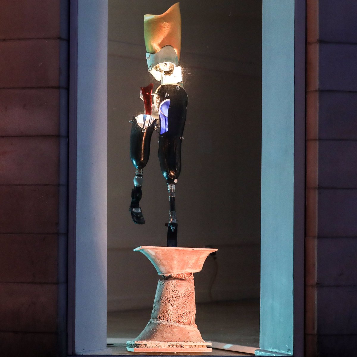 WildvisionC's tweet photo. Faith in Light by John Cutting can be seen in Wellington Square, Stockton as part of our LIGHT:space art trail which uses the empty shops to display artworks which bring light and hope in this dark time. You can enjoy the trail after sunset each evening until 9pm. https://t.co/X8XOYWKLjN